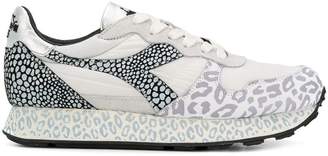 Diadora leopard print panelled sneakers