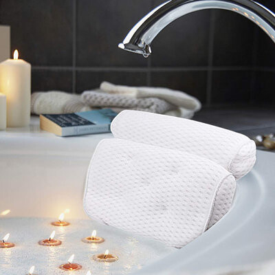 Alwyn Home Bath Pillow, Bathtub Spa Pillow With 4D Air Mesh Technology And 7 Suction Cups, Helps Support Head, Back, Shoulder And Neck, Fits All Bathtub, Hot Tub