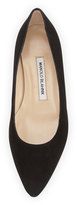 Thumbnail for your product : Manolo Blahnik BB Suede Ballerina Flat, Black