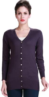 Camii Mia Women's Casual Long Sleeve Wool Knit Cardigan Sweater