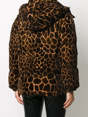 Moncler Giraffe-Print Padded Jacket
