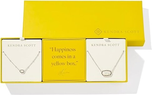 Kendra Scott Mini Elisa Gift Set Women's Necklace Silver Ivory Mother Of Pearl Pearl/Rhodium-Plated
