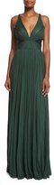Thumbnail for your product : J. Mendel V-Neck Pleated Chiffon Gown, Spruce