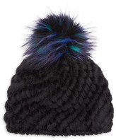 Thumbnail for your product : Jocelyn Faux Fur Pom Pineapple Knit Hat
