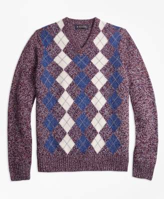Brooks Brothers Lambswool Herringbone Full-Zip Sweater