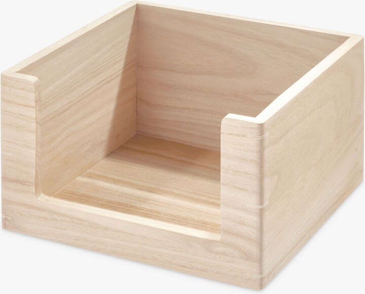 The Home Edit by iDesign Paulownia Wood Open Front Storage Bin