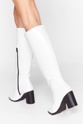 Nasty Gal Womens We Knee'd These Faux Leather Knee-High Boots - White - 7