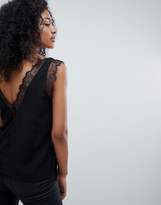 Thumbnail for your product : ASOS Design Fuller Bust Deep Plunge Lace Insert Camisole Vest