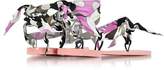 Thumbnail for your product : Emilio Pucci Dark Brown and Peonia Pink Silk Flat Sandals