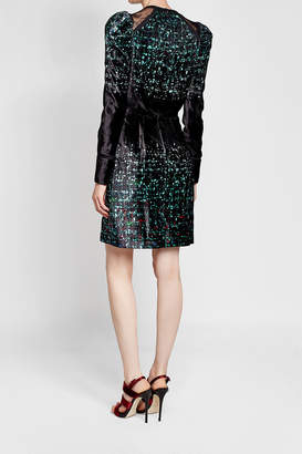 Elie Saab Printed Velvet Dress