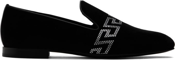 Black Studded Loafers -