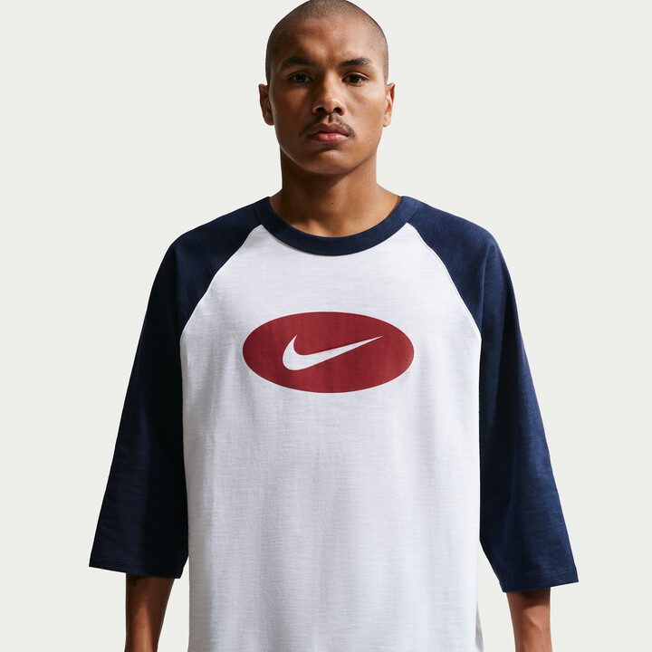 Nike Men's Club 3/4-Sleeve Raglan Top in Blue | II4254-451