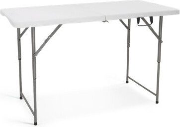 4dock 4 ft. Heavy Duty Portable Folding Table, Dining Table, White