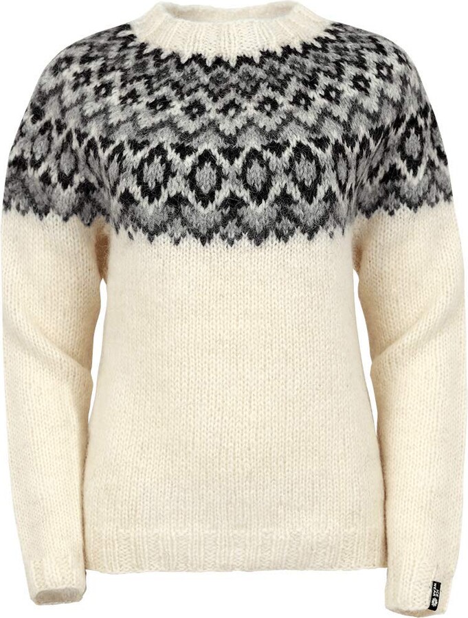 ICEWEAR EDDA Women Hand Knitted Wool Sweater 100 Icelandic Wool Long