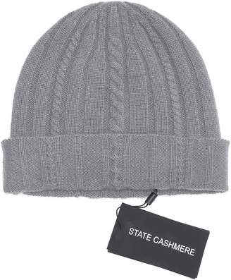 State Cashmere 100% Pure Cashmere Cable Knit Beanie Hat - Ultimate Soft,Warm and Cozy