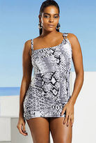 Thumbnail for your product : MICHAEL Michael Kors Size Patchwork Snake One Shoulder Swimdress