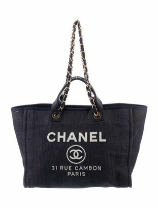 chanel denim tote