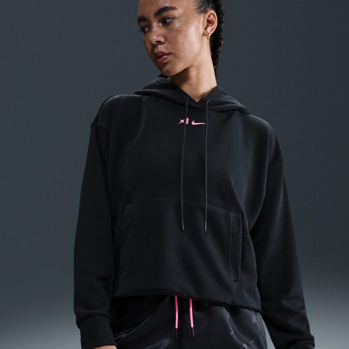 Nike Women's A'ja Wilson Oversized Cropped Basketball Hoodie in Black | HM7707-011