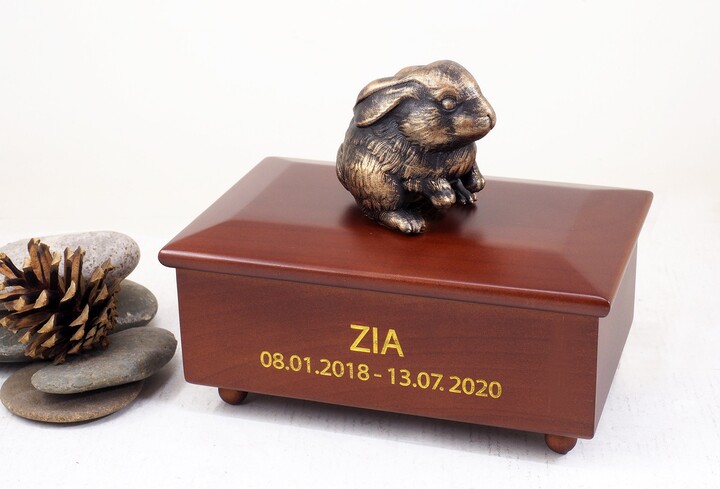 Etsy Wood Rabbit Urn, Ashes Urn Engraved, Memorial Custom For Rabbit ...