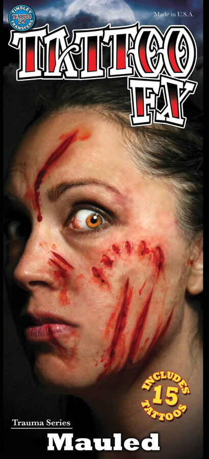 Tinsley tattoos Mauled Trauma Tattoo Adult Halloween Accessory