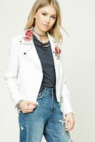Thumbnail for your product : Forever 21 Floral Faux Leather Moto Jacket