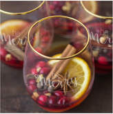 Thumbnail for your product : Cathy's Concepts Cathys Concepts Be Merry 19.25Oz Gold Rim Stemless Wine Glasses (Set Of 4)