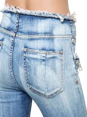 Unravel Tie Dyed Flare Lace-up Denim Jeans