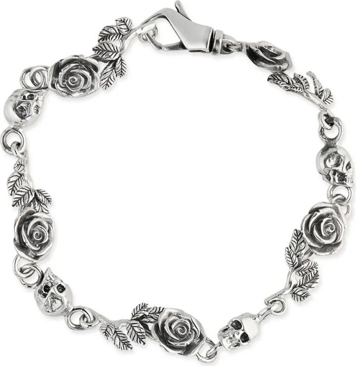 Emanuele Bicocchi Rose & Skull bracelet