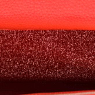Hermes Constance Compact Wallet Togo Leather Palladium Hardware In Red