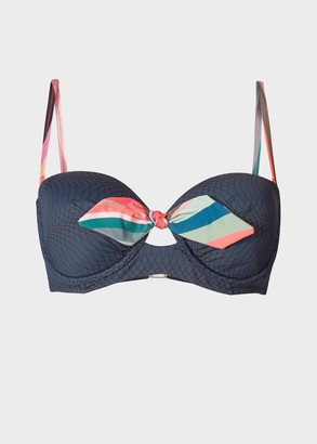 Paul Smith No.9 - Women's Navy Bandeau Bikini Top With 'Swirl' Details