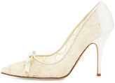 Thumbnail for your product : Kate Spade Lisa Lace & Satin Bow Pump, Ivory