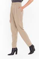 Thumbnail for your product : Nasty Gal Womens Take the Pleat Off High-Waisted Tapered trousers - beige - 8