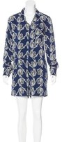 Thumbnail for your product : Derek Lam 10 Crosby Abstract Print Silk Romper w/ Tags