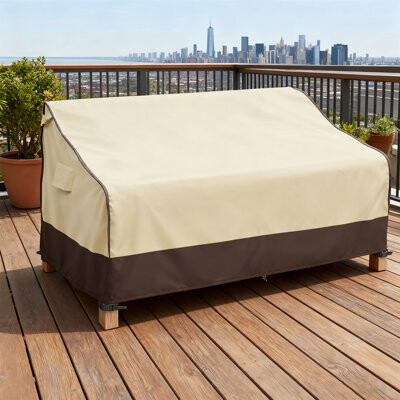 Arlmont & Co. Waterproof 3-Seater Outdoor Couch Cover 80X38x35 Inch All-Weather Patio Furniture Cover With Windproof Buckles & Air Vents For Sofa Protection
