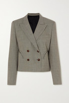 Thumbnail for your product : BLAZÉ MILANO Kentra Spencer Cropped Double-breasted Houndstooth Wool Blazer
