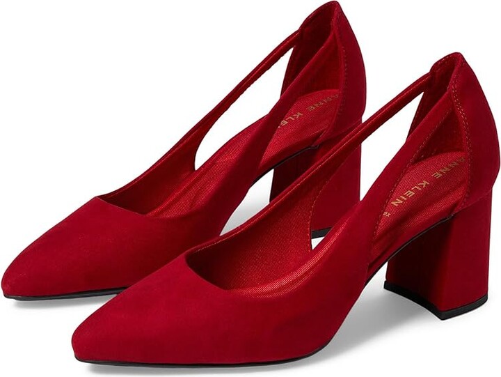 Anne Klein Berkeley High Women's Heels Deep Red : 10 M, Rubber/Suede