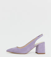 Thumbnail for your product : ASOS Design DESIGN Wide Fit Samson slingback mid heels in lilac