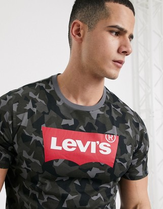Levi's batwing logo all over print t-shirt in camo