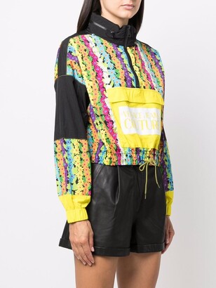 Versace Jeans Couture Floral-Print Pullover Bomber Jacket