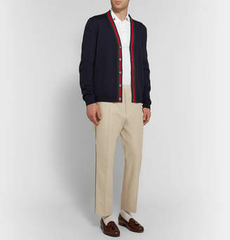 Gucci Embroidered Stretch-Cotton Pique Polo Shirt