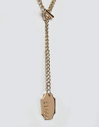 ASOS Necklace In Gold With Tag Pendant