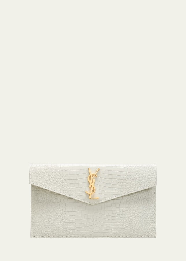 Saint Laurent Monogram Quilted Leather Pouch - White - ShopStyle