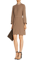Thumbnail for your product : Rick Owens Leather-trimmed belted crepe tunic