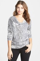 Thumbnail for your product : Chaus Graphic Drape Neck Top