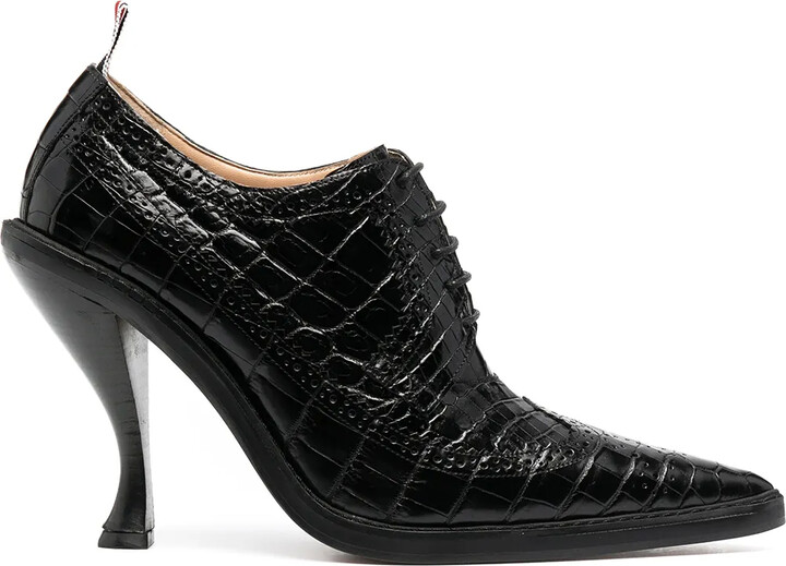 black crocodile heels