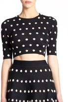 Thumbnail for your product : BCBGMAXAZRIA Aryen Dot-Print Knit Cropped Top