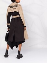 Thumbnail for your product : Alexander McQueen Hybrid Graffiti belted trench coat