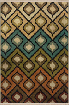Hokku Designs Multi Color Mixed Geometric Shape Pattern Modern Decorative Machine Washable Area Rug