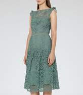 Thumbnail for your product : Reiss HERRERA CAP SLEEVE LACE DRESS Thyme