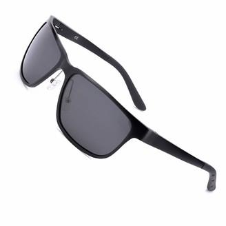 TJUTR Mens Sports Polarised Sunglasses Mirrored Lens Al-Mg Metal Frame 100%  UVA UVB Protection for Driving Fishing Riding (Black) - ShopStyle